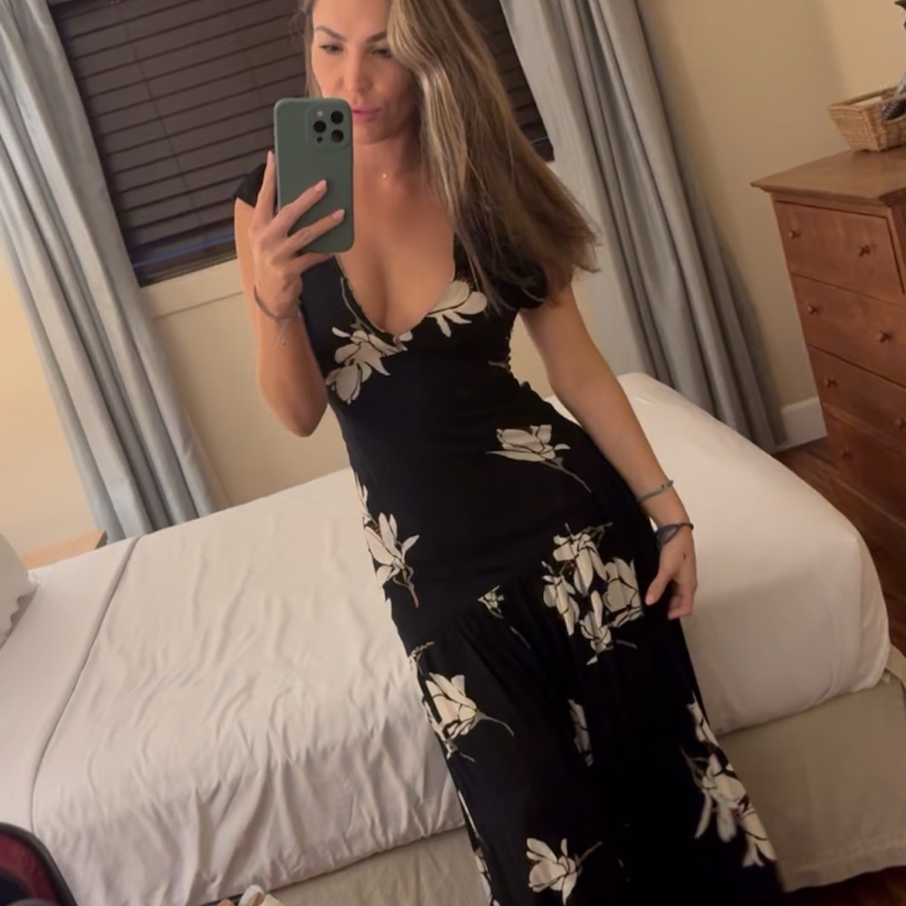 Free People Black Floral Maxi Dress